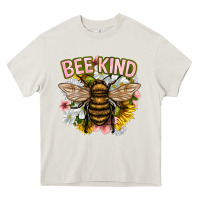 Cream bee kind Heavy Core Tee - NancyCooperArtShop