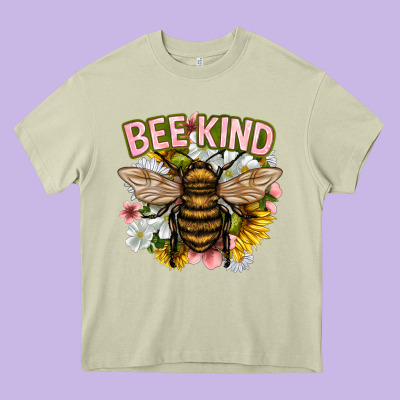 Bee Kind Heavy Core Tee Designed By Nancycooperartshop