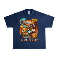 Navy Tis The Season Fall Football Truck Urban Heavy Tee - BundleAndBundleShop