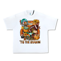 White Tis The Season Fall Football Truck Urban Heavy Tee - BundleAndBundleShop