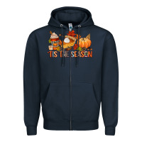 Navy tis the season Zipper Hoodie - CowGirlArtShop