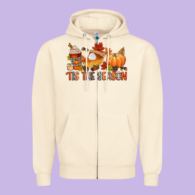 Tis The Season Zipper Hoodie Designed By Cowgirlartshop