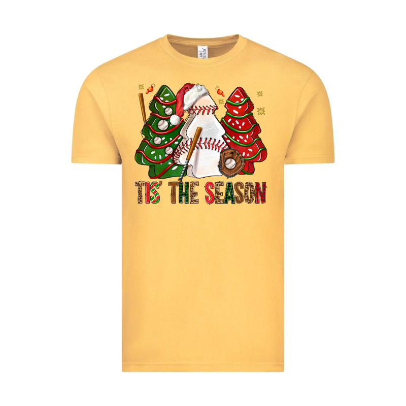Tis' The Season Baseball Christmas Cakes Bbs Vintage Tee by BundleAndBundleShop | Teevron