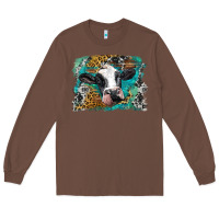 Chestnut holstein cow leopard and western background Long Sleeve Tee - BarkalooDesign