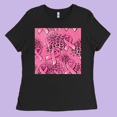 Breast Cancer Seamless Pattern Ladies Tee Designed By Jasminsmagicworld