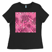 Black breast cancer seamless pattern Ladies Tee - Jasminsmagicworld