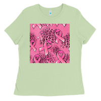 Matcha breast cancer seamless pattern Ladies Tee - Jasminsmagicworld