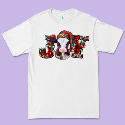 Joy Baby Cow Christmas Premium Tee Designed By Jasminsmagicworld