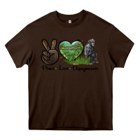 Chocolate Brown Peace Love Chimpanzee Heavy Core Tee - LillyAllenDesigns