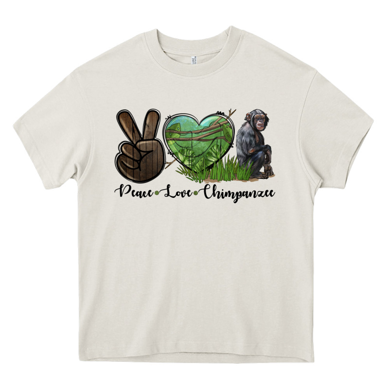 Peace Love Chimpanzee Heavy Core Tee by LillyAllenDesigns | Teevron