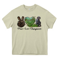 Mossy Peace Love Chimpanzee Heavy Core Tee - LillyAllenDesigns