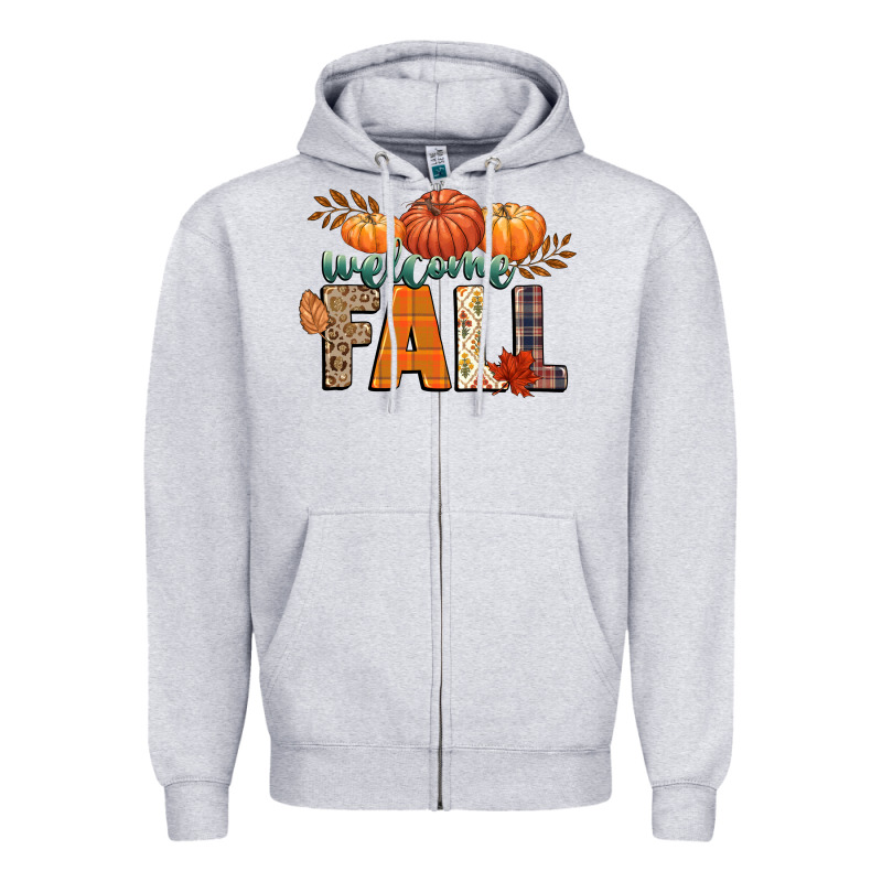 Welcome Fall Zipper Hoodie by CowGirlArtShop | Teevron
