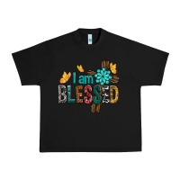Black I Am Blessed Cross Urban Heavy Tee - BundleAndBundleShop