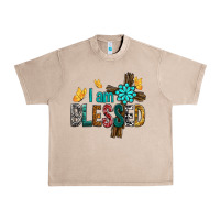 French Oak I Am Blessed Cross Urban Heavy Tee - BundleAndBundleShop