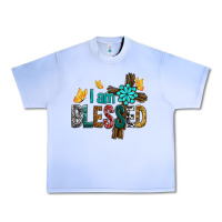 Grape Ice I Am Blessed Cross Urban Heavy Tee - BundleAndBundleShop