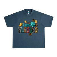 Midnight Navy I Am Blessed Cross Urban Heavy Tee - BundleAndBundleShop