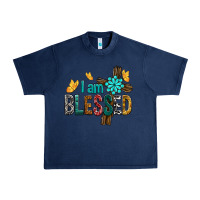 Navy I Am Blessed Cross Urban Heavy Tee - BundleAndBundleShop