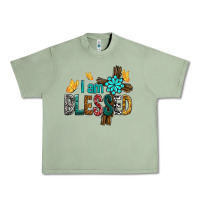 Oil Green I Am Blessed Cross Urban Heavy Tee - BundleAndBundleShop