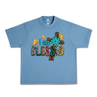 Pebble Blue I Am Blessed Cross Urban Heavy Tee - BundleAndBundleShop