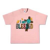 Salmon I Am Blessed Cross Urban Heavy Tee - BundleAndBundleShop