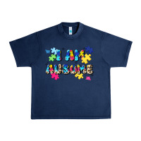 Navy i am ausome Urban Heavy Tee - JahusDesignShop