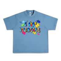 Pebble Blue i am ausome Urban Heavy Tee - JahusDesignShop