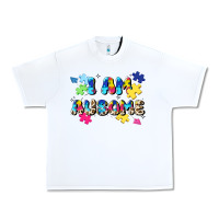 White i am ausome Urban Heavy Tee - JahusDesignShop
