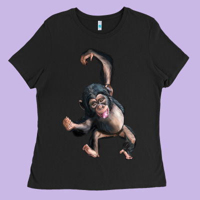 Baby Chimpanzee Ladies Tee Designed By Lillyallendesigns