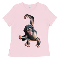 Bubblegum Pink baby chimpanzee Ladies Tee - LillyAllenDesigns