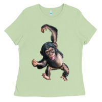 Matcha baby chimpanzee Ladies Tee - LillyAllenDesigns