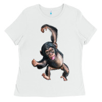 White baby chimpanzee Ladies Tee - LillyAllenDesigns