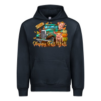 Navy Farm Happy Fall Y'all Urban Hoodie - CowhideDigitalArt