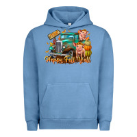 Pigment Pebble Blue Farm Happy Fall Y'all Urban Hoodie - CowhideDigitalArt