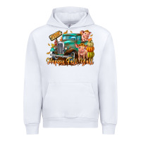 White Farm Happy Fall Y'all Urban Hoodie - CowhideDigitalArt
