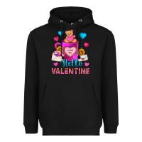 Black Hello Valentine Valentine's Day Coffee Mug Heavyweight Hoodie - FaDigitalArtStudio