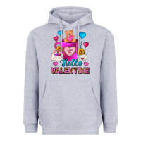 Heather Grey Hello Valentine Valentine's Day Coffee Mug Heavyweight Hoodie - FaDigitalArtStudio