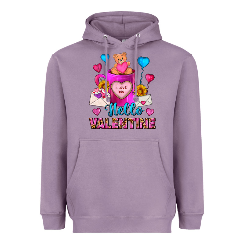 Hello Valentine Valentine's Day Coffee Mug Heavyweight Hoodie by FaDigitalArtStudio | Teevron