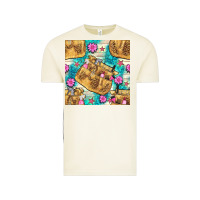 Hairdresser Apron And Flowers With Turquoise Glitter Seamless Pattern  Vintage Tee | Teevron