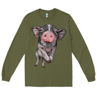 Army Green baby pig Long Sleeve Tee - BarkalooDesign