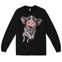 Black baby pig Long Sleeve Tee - BarkalooDesign