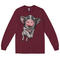 Burgundy baby pig Long Sleeve Tee - BarkalooDesign