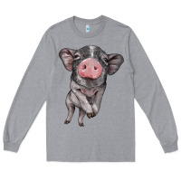 Heather Grey baby pig Long Sleeve Tee - BarkalooDesign