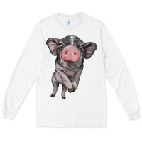 White baby pig Long Sleeve Tee - BarkalooDesign