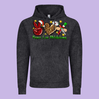 Peace Love Phlebotomy Christmas Vintage Hoodie Designed By Nancycooperartshop