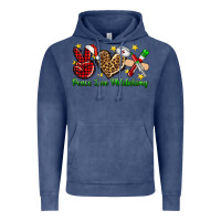 Vintage Denim Peace love Phlebotomy Christmas Vintage Hoodie - NancyCooperArtShop