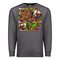 Charcoal Heather mardi gras leopard horse seamless pattern Premium Sweatshirt - FaDigitalArtStudio