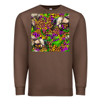 Chestnut mardi gras leopard horse seamless pattern Premium Sweatshirt - FaDigitalArtStudio