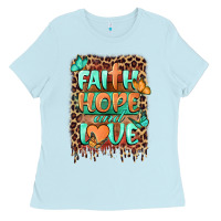 Baby Blue faith hope and love Ladies Tee - BarkalooDesign
