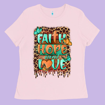 Faith Hope And Love Ladies Tee Designed By Barkaloodesign