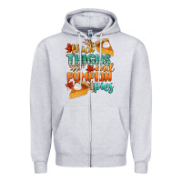 Heather Grey thick thighs and pumpkin pies Zipper Hoodie - CowGirlArtShop